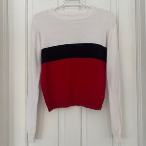 Brandy Melville Colorblock Women's Sweater Red, Black, and White